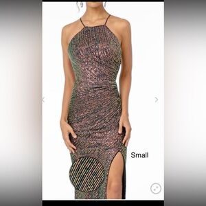 Elegant Multicolor Halter Dress